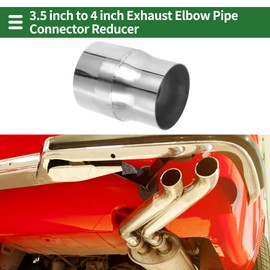Motoforti 3.5" OD to 4" OD Mandrel Exhaust Pipe Adapter Concentric Reducer Car Exhaust Pipe Tubing Piping Adapter 5inch/127mm Length T304 Stainless Steel Silver Tone 2 Pcs