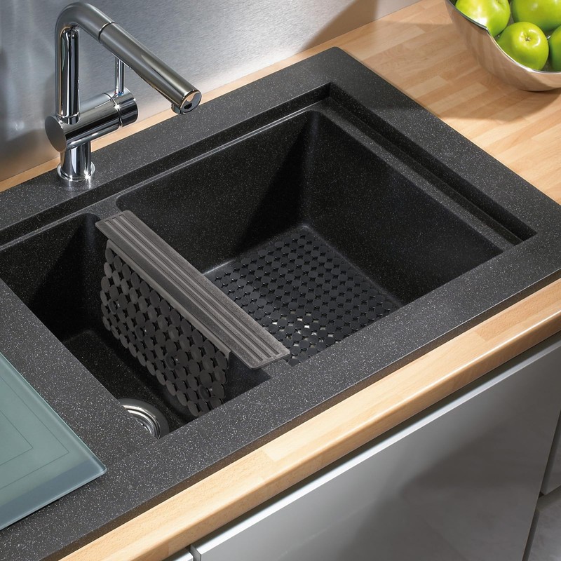 Bligli Plastic Sink Saddle, Sink Divider Mat with Strong Suction