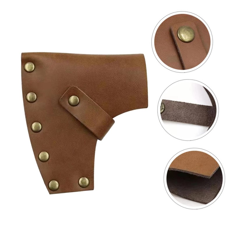 Sosoport Leather Axe Protector Cover Hatchet Head Protective Sleeve for