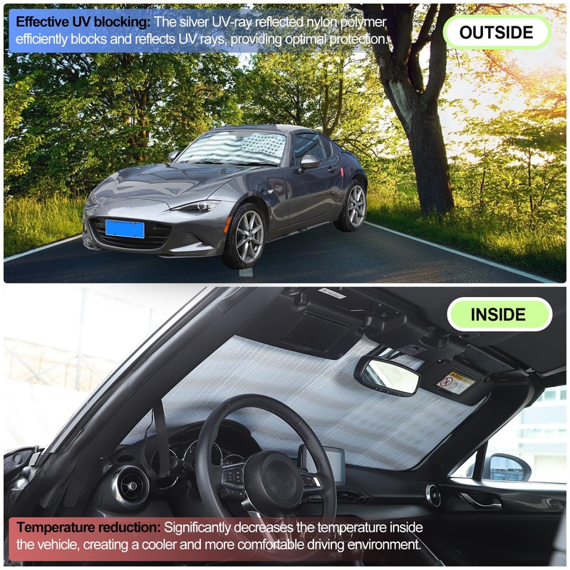 Front Windshield Sunshade for Mazda MX-5 Miata 2016-2024 Windshield Sun