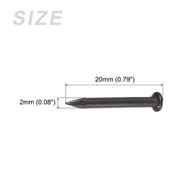 METALLIXITY Wall Cement Nails (2x20mm) 300pcs, Carbon Steel Hardware Nails - for House Maintenance DIY Woodworking, Black