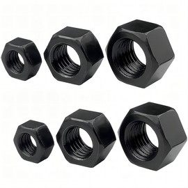 Qrity Pack of 20 Hex Nuts M4 Black Hex Nuts Security Nuts Steel Hex Nuts Screw Nut Nuts for Residential Industrial Buildings Repairs