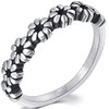 Jude Jewelers Retro Vintage Stainless Steel Stackable Flower Style Wedding