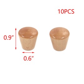 T Tulead Wooden Furniture Knobs Decorative Pull Knobs Cabinet Pull Handle Drawer Cupboard Knobs 0.9"x0.9",Natural Wood Grain,10pcs with Screws