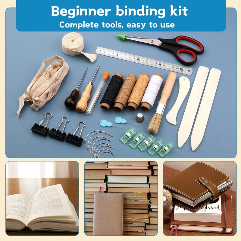 Axmru 41 Pcs Book Binding Kits Bookbinding Tools Book Binding