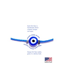 NAZ COLLECTION - Handmade Evil Eye Bracelet Royal Blue String Kabbalah Protection Hamsa Adjustable Mexican Bracelet Mal De Ojo Luck Amulet for Women Men Family Friends (Royal blue)