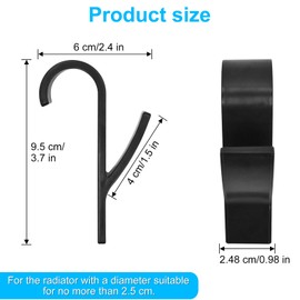 LICQIC 4 Pcs Towel Radiator Brackets Hooks, Heated Towel Rail Hooks, Bathroom Radiator Hooks for All Standard Radiators (Black)