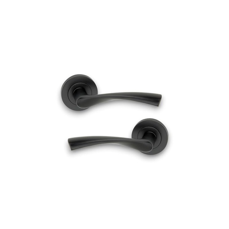Infinity Decor Pack of Twisted Matt Black Lever Door Pull
