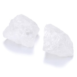 CrystalTears Clear Quartz Crystal Stone, Large 4.5-5.5cm Raw Rock Quartz Crystals for Clarity, Amplify and Focus Energy, Rough Healing Stone for Reiki Healing, Meditation, Decor,Crystal Gifts-2pcs