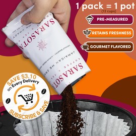 Coffee Gift Set Sampler – Flavored Ground Variety Pack | Medium Roast Low Acid Mold-Free Packets | Gourmet Pre-Measured 2oz Bags for 12 Cup Drip Makers, 12-Count – Sarasota