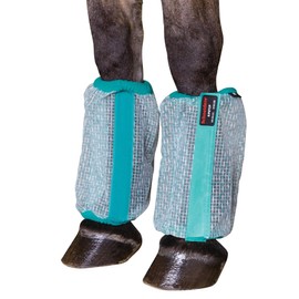Schneiders Ripstop Mesh II Non-Fitted Horse Fly Boots | 300D Textured Nylon | 40% UV Protection | Maximum Breathability & Comfort for Fly Control | Set of 4 | Color Teal | Size Horse
