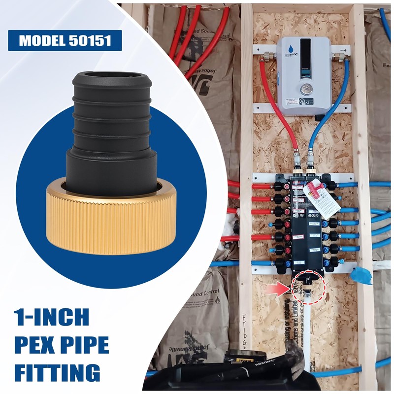 50151 1" PEX Crimp Supply Adapter for Viega ManaBloc and
