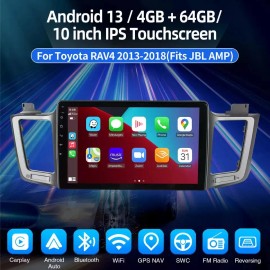 JOYINCAR 4+64GB Android 13 Carplay Car Stereo GPS DSP IPS Radio For Toyota RAV4 2013-2018