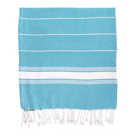 Nicola Spring Turkish Cotton Beach Towel - Light Blue - Pack of 1-170 x 90cm - Quick Dry Peshtemal Lightweight Compact Gym Bath Towel Soft Absorbent Swimming Pool Beach Blanket Sheet