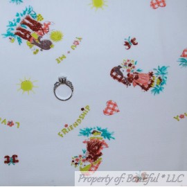 Shabby Chic BonEful FABRIC FQ Cotton Quilt VTG Cream Off White Antique Baby Girl Friend RARE