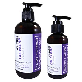 Waxness Dr. Bump Natural Pre-Post Waxing Kit with Lotion and Hydrophilic Concentrated Non-Clogging Oil
