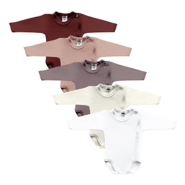 MEA BABY Unisex Baby Long Sleeve Wrap Bodysuit with Print Pack of 5 Baby Wrap Bodysuit Boys Baby Wrap Bodysuit Girls, girls4