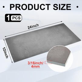 Pelopy 1 Pcs 3/16 x 12 x 24 Inch Hot Rolled Steel Plate A36 Stainless Steel Plate Flat Weldable Metal Sheets for Professional Industrial DIY Craft Projects Easy to Shape Weld Cut