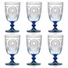 XUWAIDSGN Plastic Vintage Wine Glasses 13.5oz Reusable Embossed Goblet Glasses
