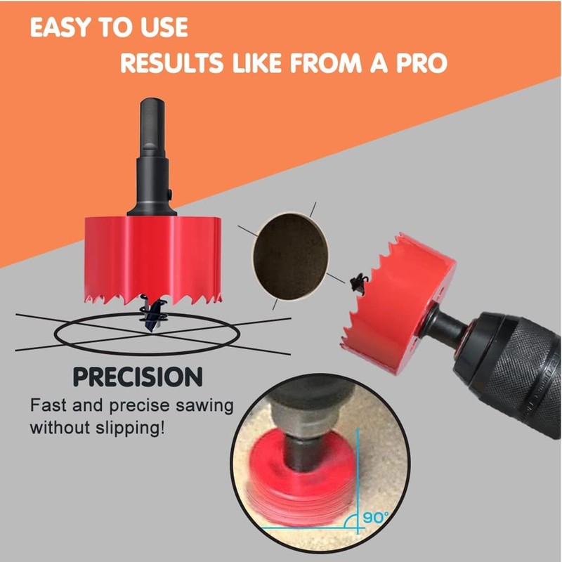 70mm Hole Saws Cutter, HSS Bi-Metal Drill Bit for Wood,