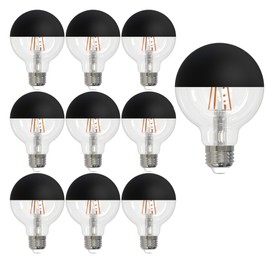 Bulbrite 776835 10-Pack 5W LED G25 2700K Filaments Half Black Light Bulb
