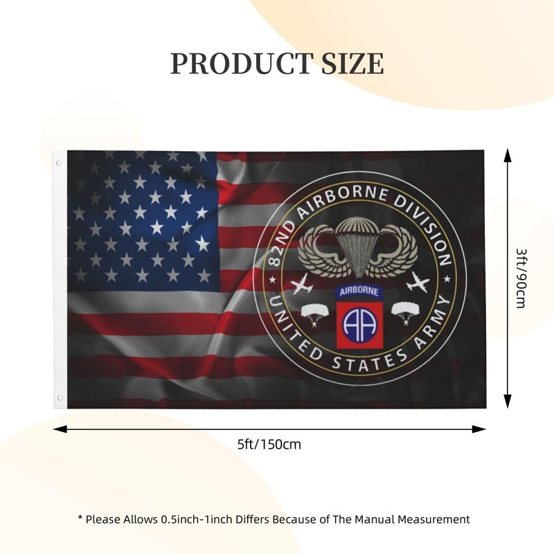 82nd Airborne Division - Parachutist Wings Circle Double Sided Banner