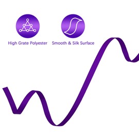 Lrybbon Double Face Purple Grosgrain Ribbon for Gift Wrapping 1/4 inch×50 Yards Ribbon Ideal for Sewing Hair Bow Flower Bouquet Crafts Weddings Floral Arrangements