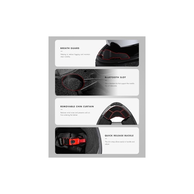 TRIANGLE Motorcycle Helmets Full face Helmet for Adults Men and