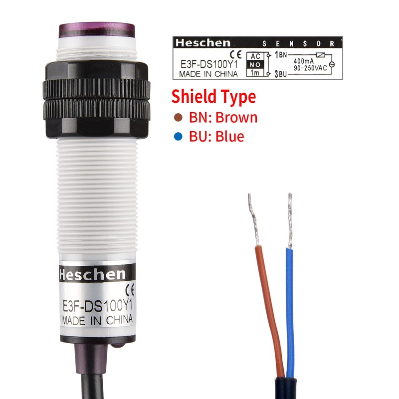 Heschen M18 Column Infrared Photoelectric Proximity Switch, Diffuse Reflection Type,