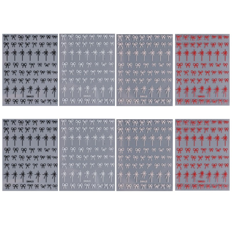 TailaiMei Bow Nail Stickers, 3D Design Self-Adhesive Nail Art Decals
