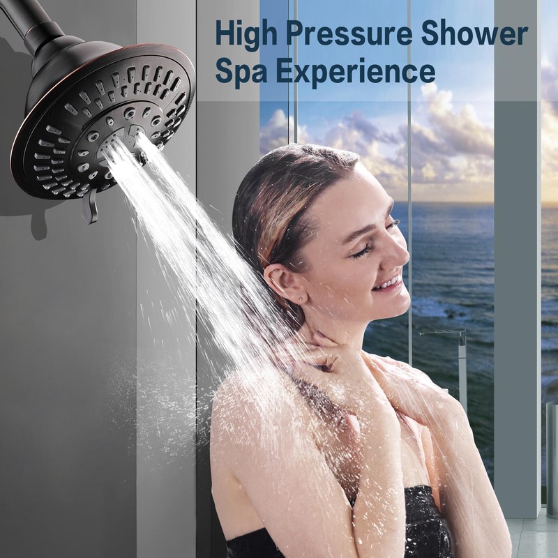 BRIGHT SHOWERS High Pressure Rain Shower Head, Fixed Shower Head
