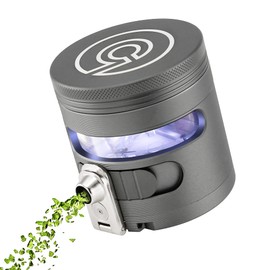 Cloudious9 - Tectonic9 Herb Grinder Automatic Electric Herbal Spice Dispenser Large 2.5" Aluminum Alloy (Grey), For Home & Kitchen Only