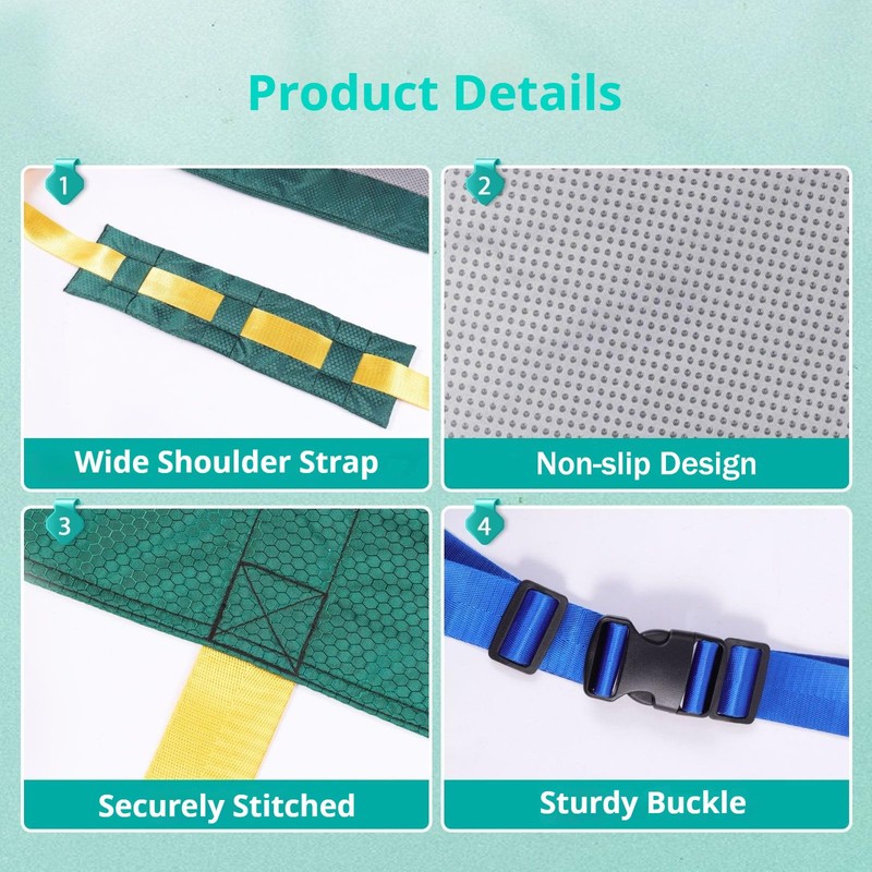 Portable Transport Stretcher with Storage Bag, Patient Transfer Lift Sling