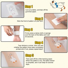 Blulu Silly Goose Temporary Tattoos 8 Sheets 80 Pcs One Goose Birthday Decorations Cute Animals Themed Fake Tattoo Stickers for Classroom Prize School Gifts Carnival Birthday Party Favors(Cute)