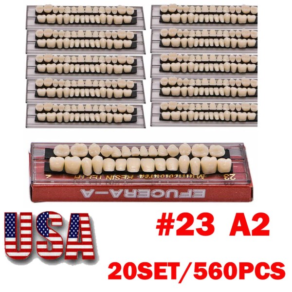 Unbranded 20 Sets Denture 23# Shade A2 Acrylic Resin Full