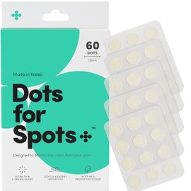 Dots for Spots Pimple Patches For Face - Fast Acting, Translucent Hydrocolloid Zit Patches that Unclog Pores - Korean Skincare - Vegan, Cruelty Free - (60 count)