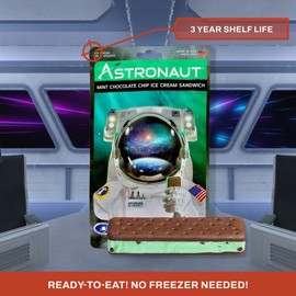 Astronaut Foods Freeze-Dried Ice Cream Sandwich, NASA Space Dessert, Mint Chocolate Chip, 12 Count