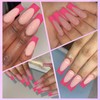Lifextol 216PC Hot Pink French Tip Press on Nails Long