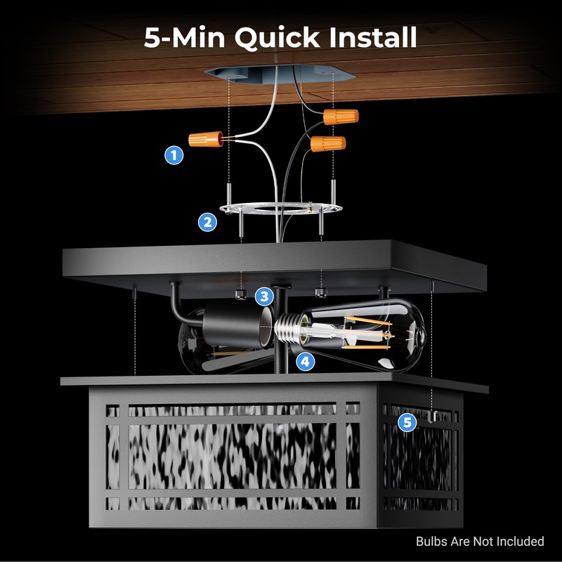 OPAXIS Motion Sensor Outdoor Ceiling Light, Flush Mount Light with