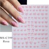 Canollo 3 Blätter Schleifen Nagelsticker, 3D Selbstklebende Nail Sticker, Nail