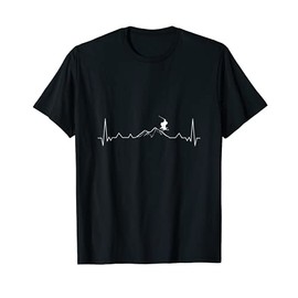 Skiing Heartbeat Skier Ski Goggles Winter Sport Accessories T-Shirt