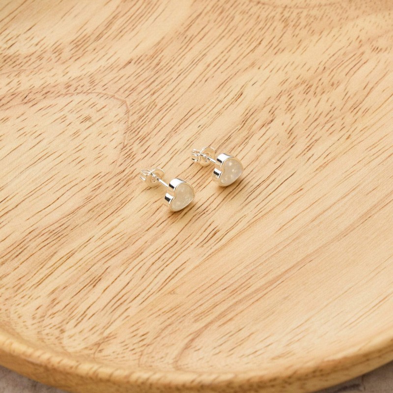 Philip Jones Moonstone Heart Stud Earrings