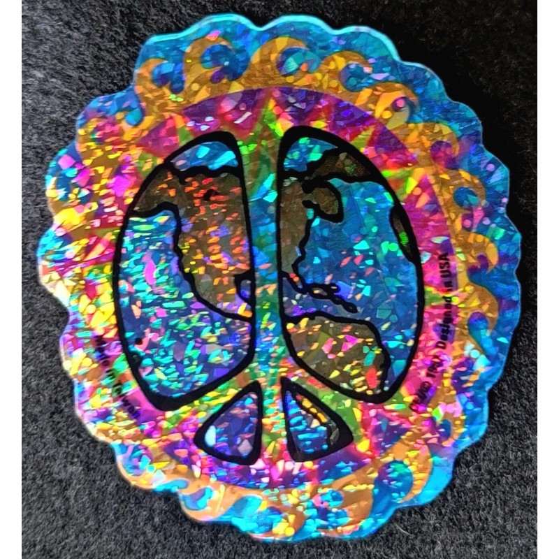 PEACE STICKER VINTAGE PRISM "NORTH AMERICA SO. AMERICA" 2 3/4