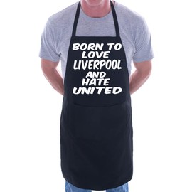 Print4U Love Liverpool Hate Man Utd Football BBQ Cooking Funny Novelty Apron Black
