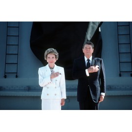 President Ronald Reagan Nancy Reagan Photo Art Saluting The Flag Photos 8x12