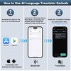 AI Translation Earbuds Real Time, 144 Language Translator Earbuds with