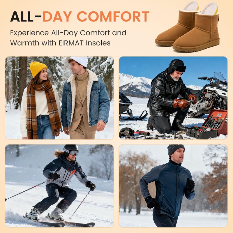 Warm Insoles for Shoes, Unisex, Mens 8-8.5 Womens 10-10.5 (270mm)