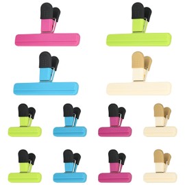 Kooogear 12 Pcs Bag Clips for Food Storage,Reusable Food Bag Clips for Sealing Freezer Bags Keeping Food Fresh,Ideal forSnacks Office Coffee Home Kitchen