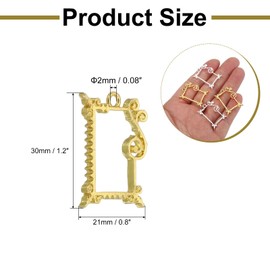 sourcing map 40Pcs Alloy Open Bezel Pendants, Frame Shape Open Back Hollow Frame Pendant Geometric for Resin Jewelry Making Earrings Necklace Bracelet DIY, Gold