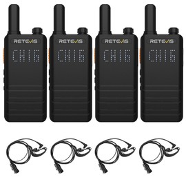Retevis B3H Walkie Talkies with Earpiece,New Version of RT22(3.0),Rechargeable 2 Way Radios with Channel Display,Fashion,1620mAh Battery,Portable Two-Way Radios for Retail Convenience Store(4 Pack)